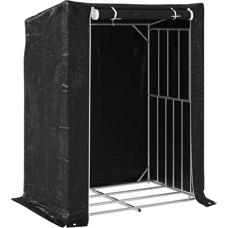 vidaXL Brennholzregal mit Regenschutz 150x100x200 cm Verzinkter Stahl 4104955 – Bild 2