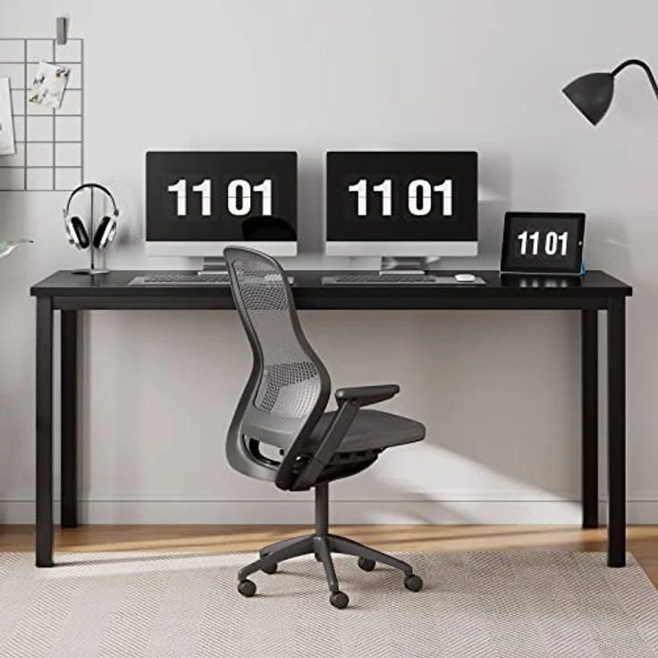 SogesHome Computertisch Schreibtisch 120 x 60 x 75 cm PC Schreibtisch Büro Schreibtisch Workstation für Home Office Verwenden Schreibtisch, Esstisch Konferenztisch, Schwarz,AC3CB-120-SH – Bild 7