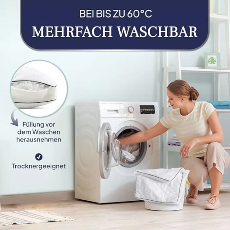 Gentle North Microfaserkissen Kopfkissen in Hotelqualität flauschige, gut gefüllte Schlafkissen, Füllung: Polyester, Rückenschläfer, Seitenschläfer, Bauchschläfer, Seitschläfer – Bild 7