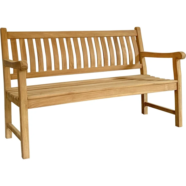 Gartenbank David Sitzbank Holzbank Gartenmöbel 120x80x92cm Teakholz – Bild 1