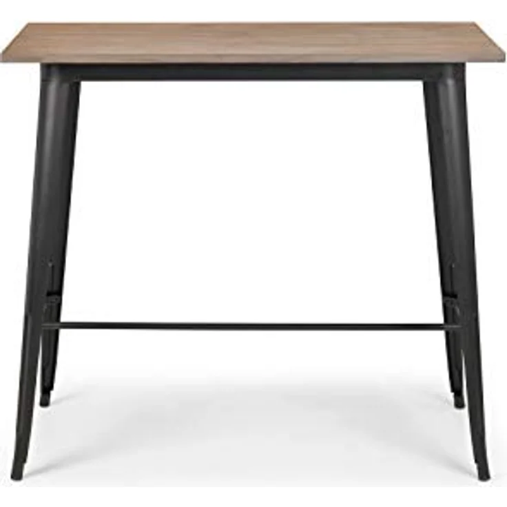 Julian Bowen Grafton Bartisch, Ulmenholz Mokka/Schwarz, Höhe: 106, Breite: 120, Tiefe: 60 cm – Bild 4