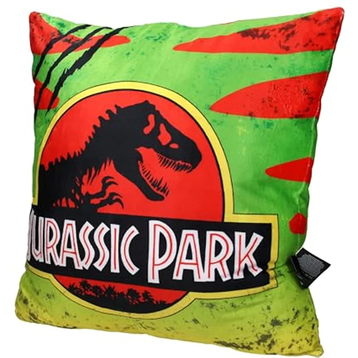 SD TOYS Quadratisches Dekokissen, Jurassic Park Logo, 45 x 45 cm, vakuumverpackt, grün – Bild 3