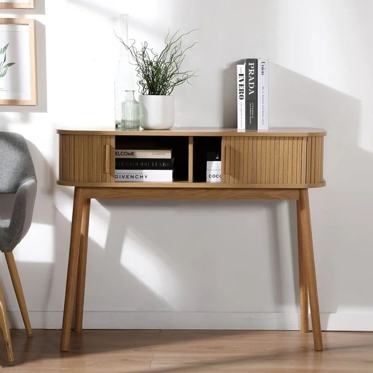 Casâme 'ERNEST' Konsole 2 Schiebetüren B100 cm - Helles Holz – Bild 4