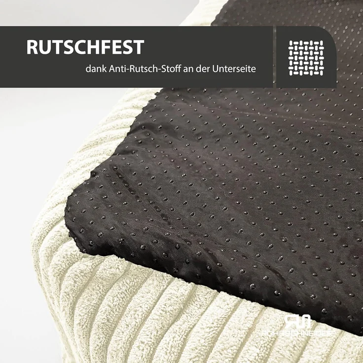 Rohrschneider Tierbett Hundebett Cord für kleine Hunde mit waschbarem Bezug inkl. Futternapf, antiruschbeschichtete Unterseite – Bild 6