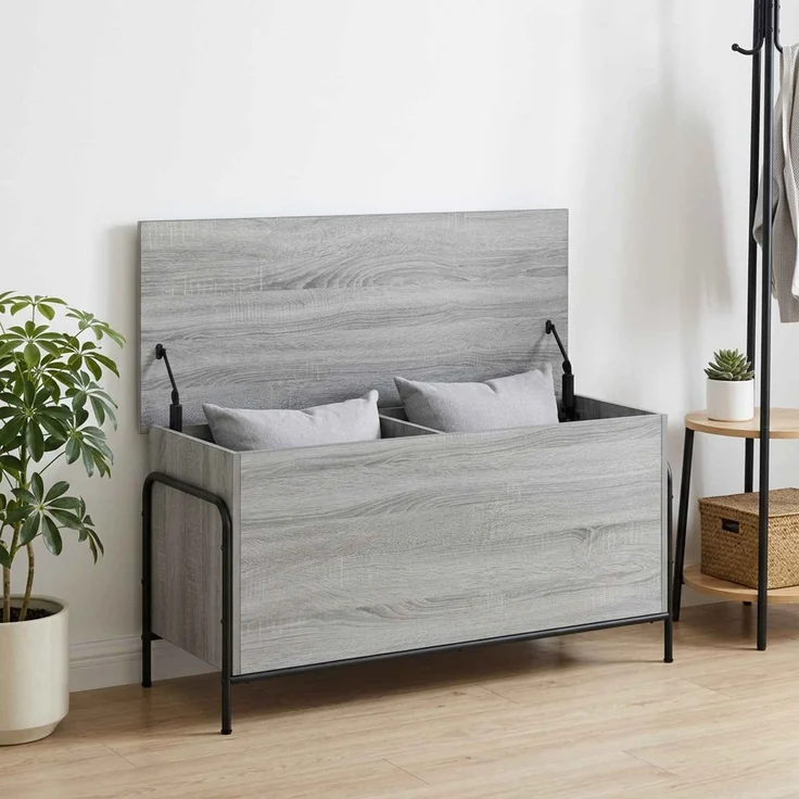 vidaXL Aufbewahrungsbox Sonoma-Grau 80 x 40 x 49,5 cm Holzwerkstoff 8013683 – Bild 1
