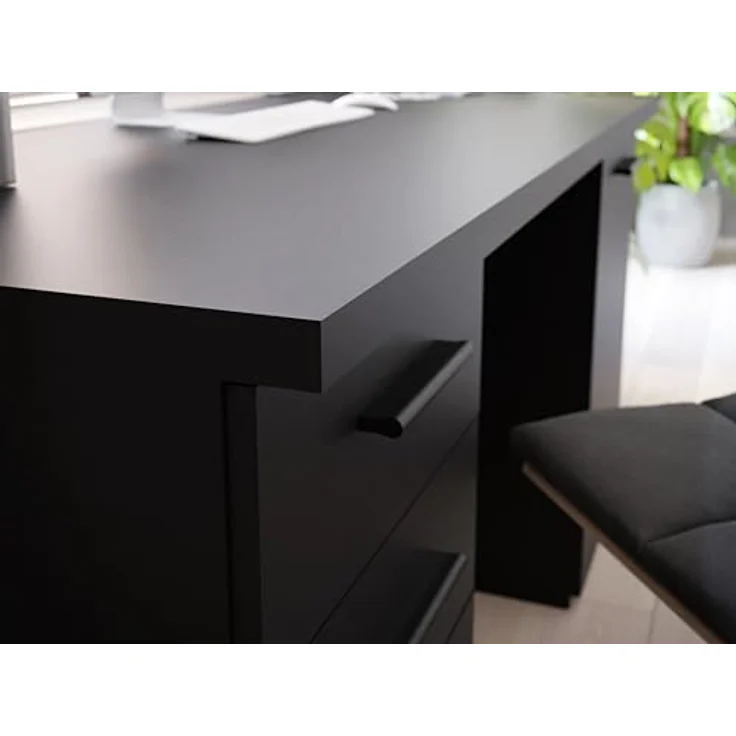 FORTE NET106 Schreibtisch, Engineered Wood, schwarz, 145 x 76,3 x 60 – Bild 6