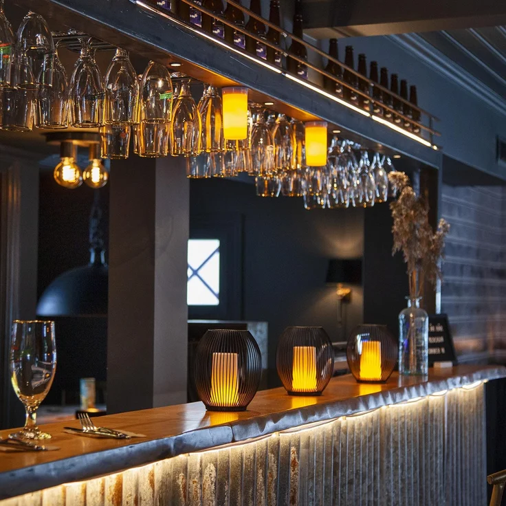 LED Tischkerze ,Diner , Erweiterungsset ohne Micro-USB Ladekabel, 5 Stück, weiß – Bild 3