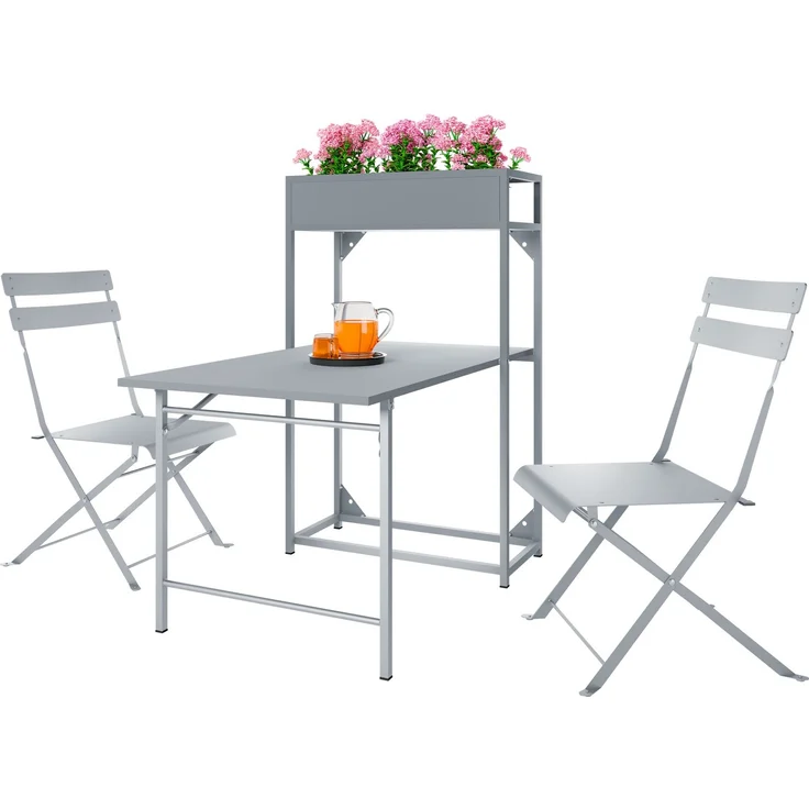 Gartenmöbel Teug (Farbe: Grau) – Bild 1