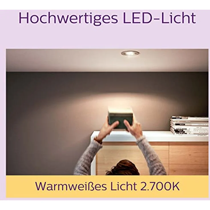 Philips LED classic Lampe 50W GU10 Warmweiß 355lm Silber 3er P – Bild 5