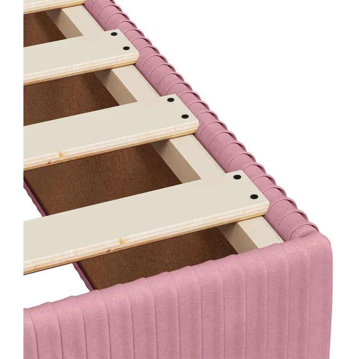 vidaXL Boxspringbett mit Matratze mit Kopfteil Rosa 90 x 190 cm Samt 3451582 – Bild 11