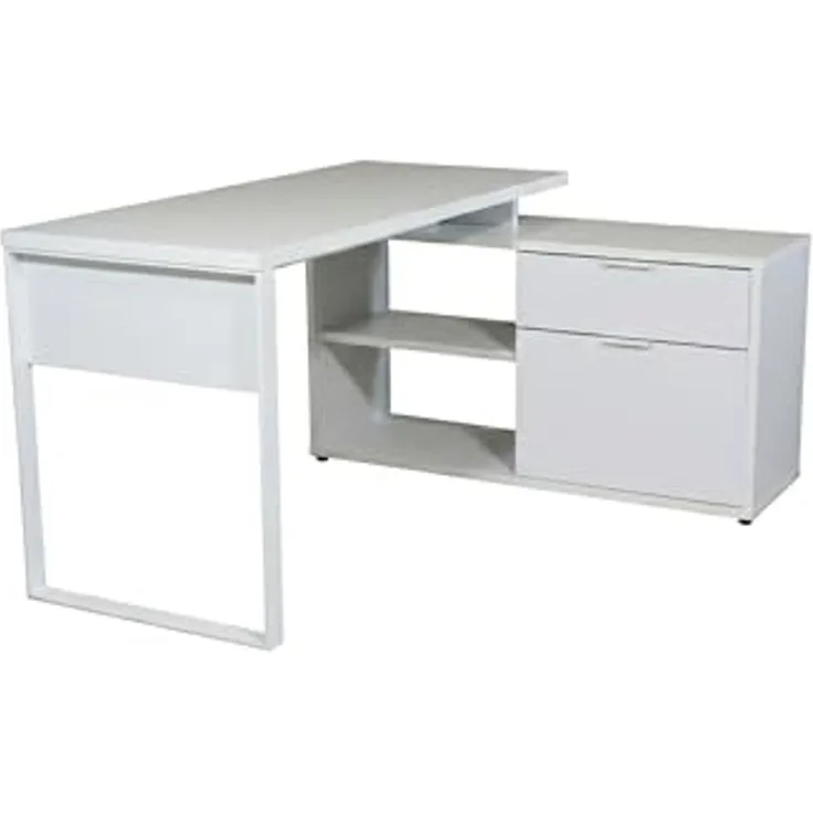 JAHNKE ECK-Schreibtisch Loop C 150 E Weiss/Weiss