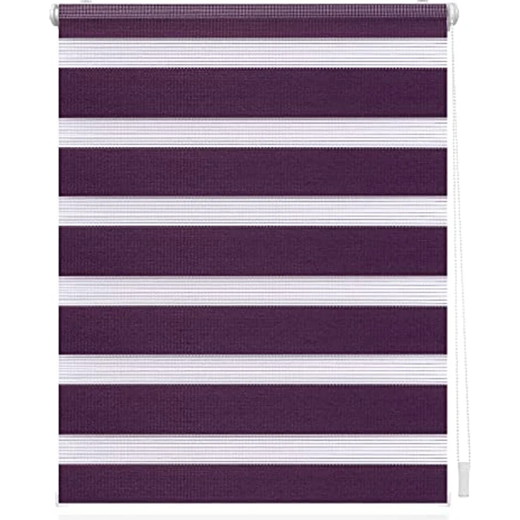 Lichtblick Sonnenschutzsysteme GmbH Doppelrollo Kopenhagen 50 cm x 150 cm (BxL) Brombeer modernes Duo Rollo; Klemm- und schraubbar; Lichtdurchlässig und blickdicht – Bild 2