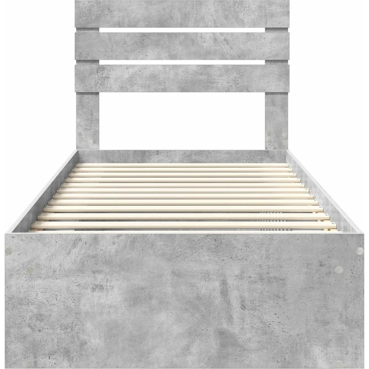 vidaXL Bettrahmen Beton Grau 90 x 190 cm Massives Kiefernholz 3411466 – Bild 6