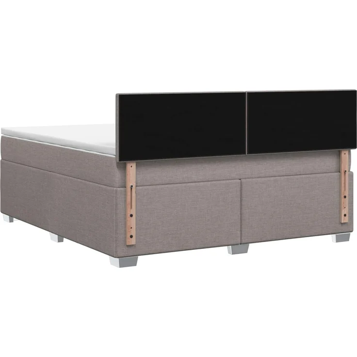 vidaXL Boxspringbett mit Matratze Taupe 180 x 200 cm Stoff 3450541 – Bild 8