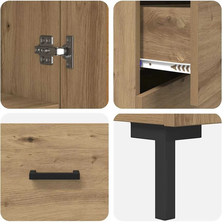 vidaXL Highboard mit Schubladen 2 pcs Artisan-Eiche Holzwerkstoff 3415887 – Bild 10