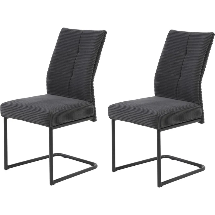 HELA Esszimmerstuhl Dagmar (Set, 2 St), Schwingstuhl mit bequemer Federkern Polsterung, Cord Bezug