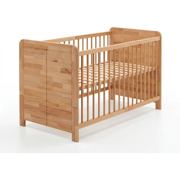 Babybett Rahmen Kernbuche massiv Sprossen Buche Dekor #4547 – Bild 1