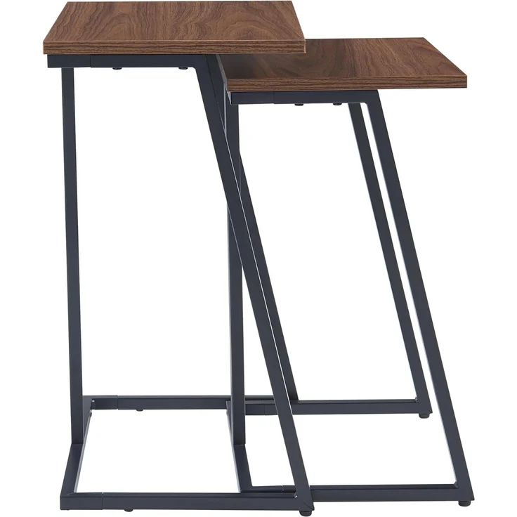 Satztisch Salem 2er Set Schwarz / Walnuss [en. casa] – Bild 5