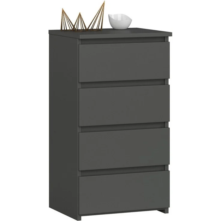 Home Collective Kommode 40 cm breit Holz Highboard Sideboard für Flur Schlafzimmer Wohnzimmer (Mehrzweckschrank Schrank schmal Kommode Schlafzimmer mit Schubladen), Kinderzimmer Organizer, 73 cm hoch mit 4 Schubladen graphit – Bild 1