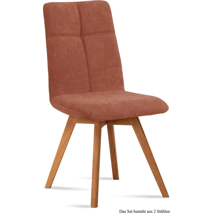 Esszimmerstuhl (2er-Set) Dimut 47x92x60 Eiche geölt/Cognac