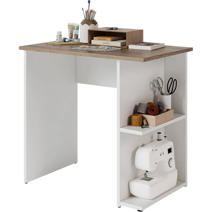 Schreibtisch Simple Weiß/Artisan 80 x 50 cm Vicco – Bild 5