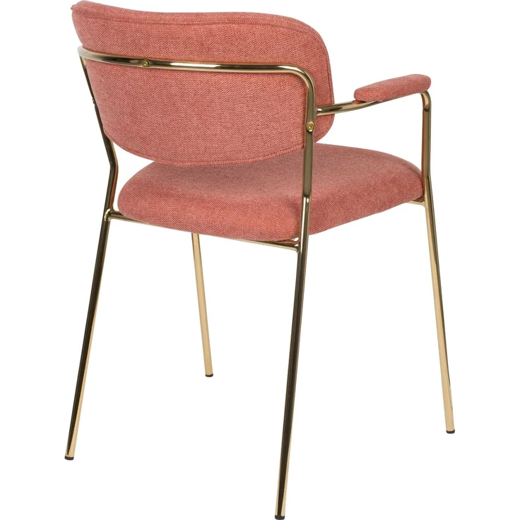 Sessel Jolien im 2er-Set, Rosa gepolstert mit goldenem Metallgestell 61x56x78 cm – Bild 4