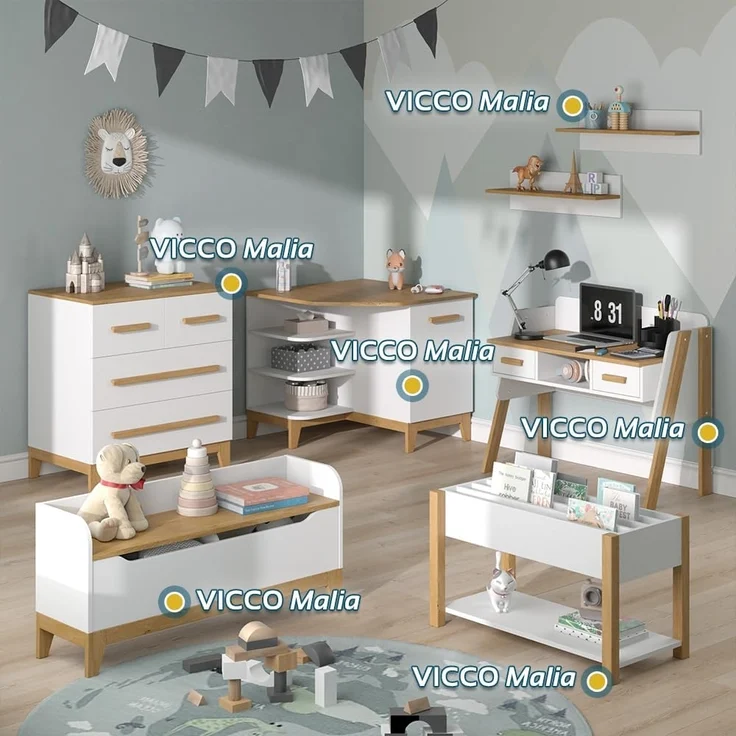 Schreibtisch Malia Weiß 97 x 51 cm Vitalispa – Bild 4