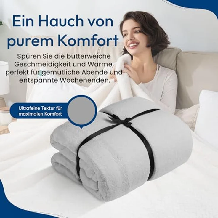 Wohndecke FELUNA Coral Fleece Kuscheldecke XXL – Superweicher Cashmere-Touch, Feluna, Tagesdecke Kaschmir-Touch 220 x 200 cm – Bild 6