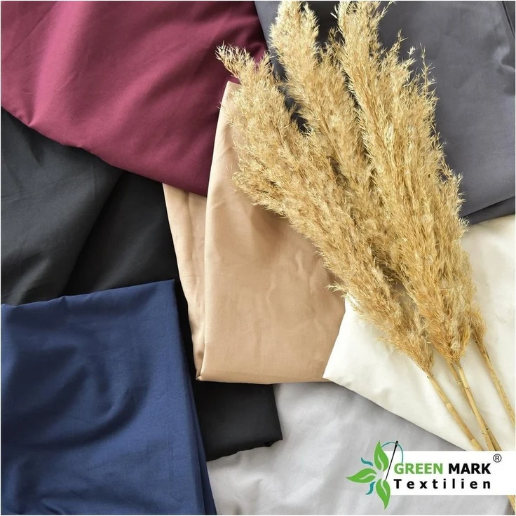 GREEN MARK Textilien Betttuch gewebtes Leintuch Betttuch, 100% Baumwolle, Gummizug: ohne, (1 Stück), weich und pflegeleicht, viele Variationen, 150x250 cm, Anthrazit grau – Bild 3
