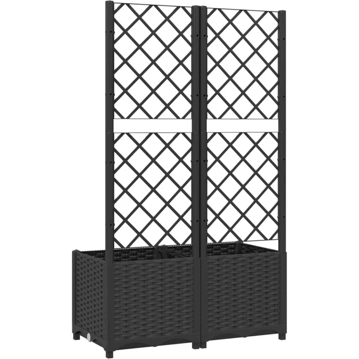 vidaXL Garten-Pflanzgefäß mit Spalier Schwarz 80 x 40 x 136 cm PP 318271 – Bild 6