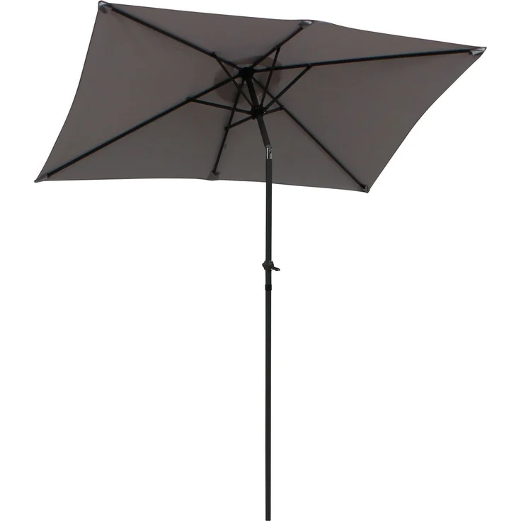 Gardissimo NEW SUNNY Sonnenschirm 210x140cm Gartenschirm Kurbelschirm hellgrau – Bild 9