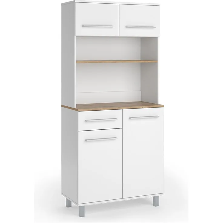 Küchenbuffet Pure Weiß/Artisan-Eiche 80.2 x 177 cm Vicco