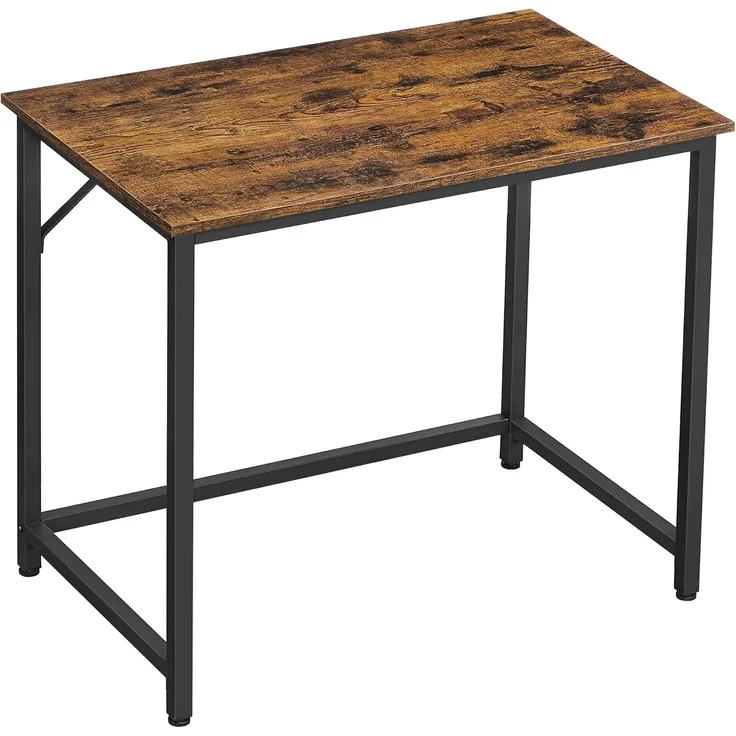 Vasagle Schreibtisch, Industrie-Design, Metallgestell, Vintagebraun, 80 x 50 x 75 cm