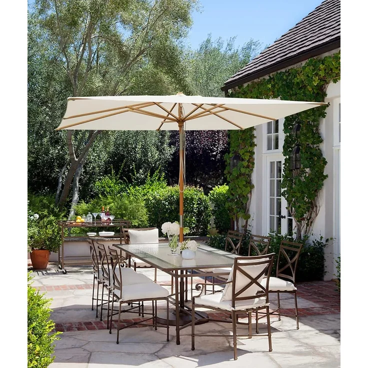 Sekey Sonneschirm 200x300 cm Holz-Sonnenschirm Marktschirm Gartenschirm Terrassenschirm UV50+ – Bild 2