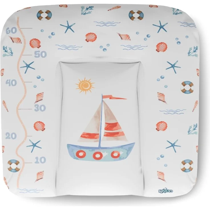 Kikido Wickelauflage 70x75 cm – Barchetta – Kissen Wickelauflage waschbar für Windelwechsel – Matratze für Neugeborene für Kommode, wasserdicht, 75x70 cm, universell