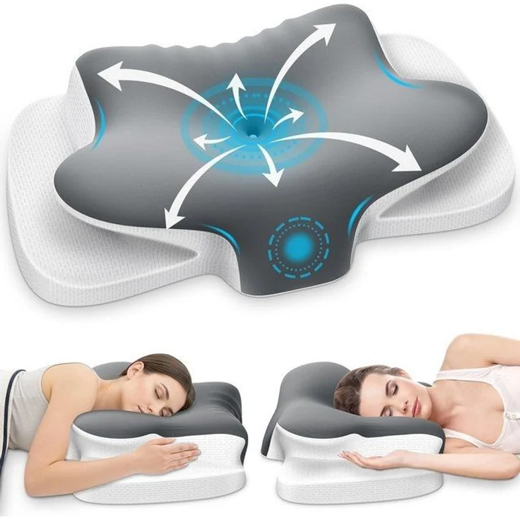 Kityhome Nackenstützkissen Nackenkissen mit Memory Foam-Ergonomisch für alle Schlafpositionen, Füllung: Premium Memory Foam, für Seitenschläfer, Rückenschläfer & Bauchschläfer, Einfache Reinigung, Universelle Eignung, Universelle Eignung für alle Schla... – Bild 4