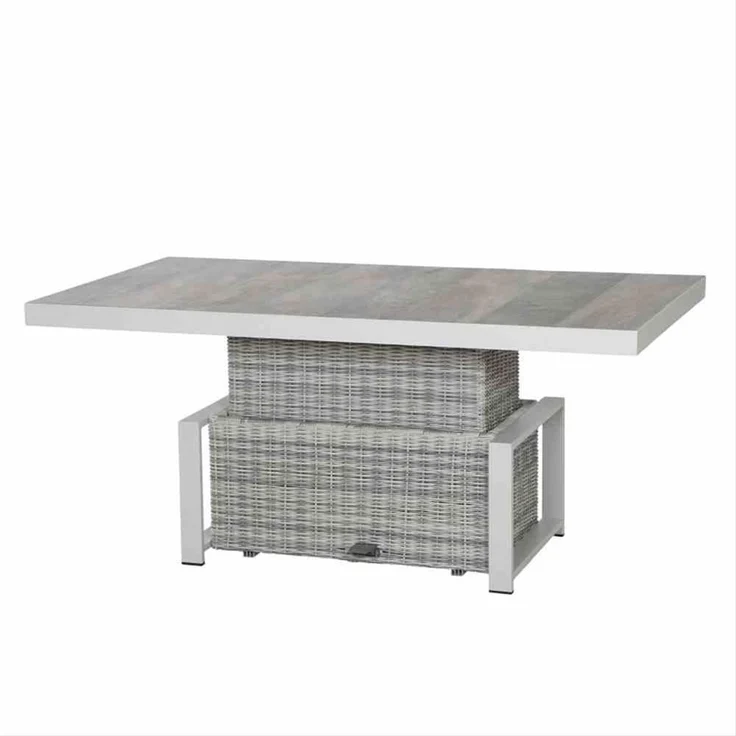 Siena Garden Gartentisch Lifttisch Corido Polyrattan ice grey 160x75cm