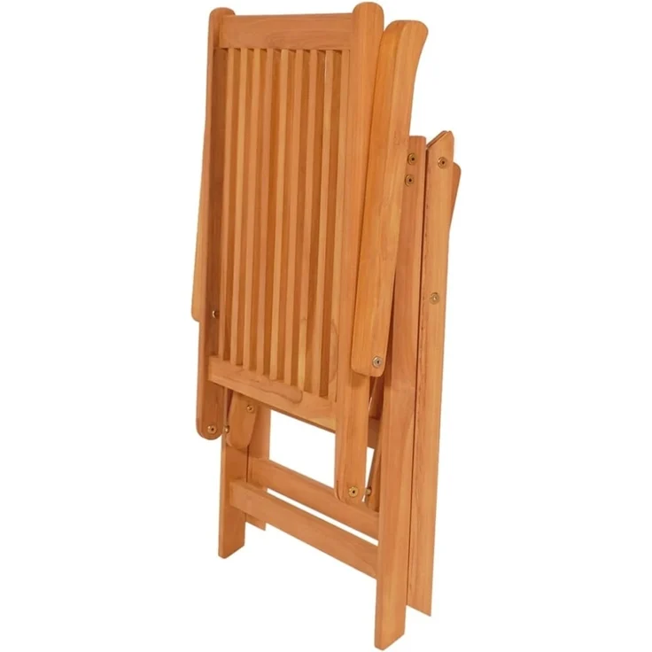 vidaXL Verstellbare Gartenstühle mit Auflagen 8 Stk. Massivholz Teak 3072550 – Bild 4
