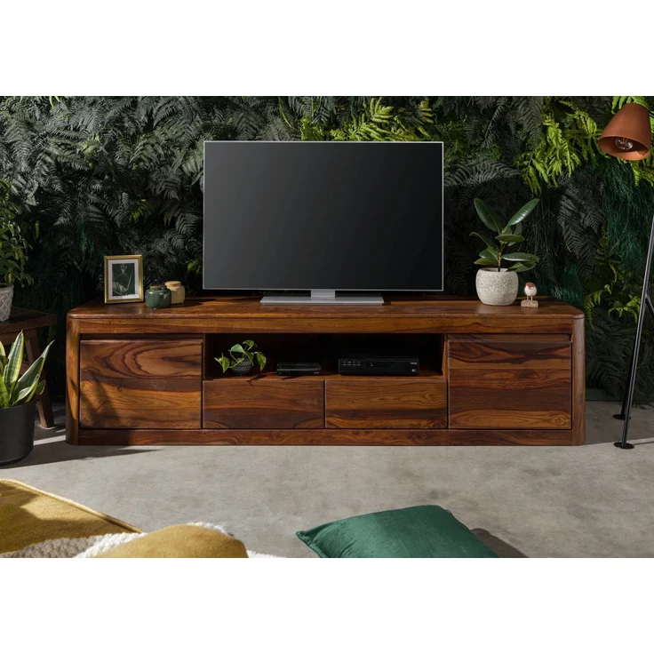 TV-Board Sheesham 200x45x50 walnuss gewachst TORONTO #251 – Bild 3