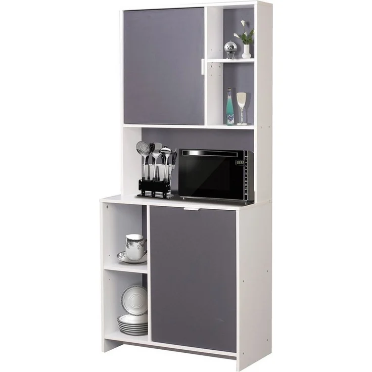 HTI-Living Hochschrank Küchenschrank Malin Weiß Grau (Stück, 1-St, 1 Küchenschrank) Küchenbuffet – Bild 3