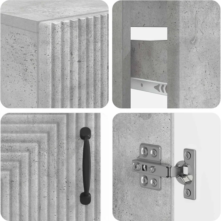 vidaXL 2-teiliges Badezimmer Schrank Set HAARLEM Betongrau 3417696 – Bild 6