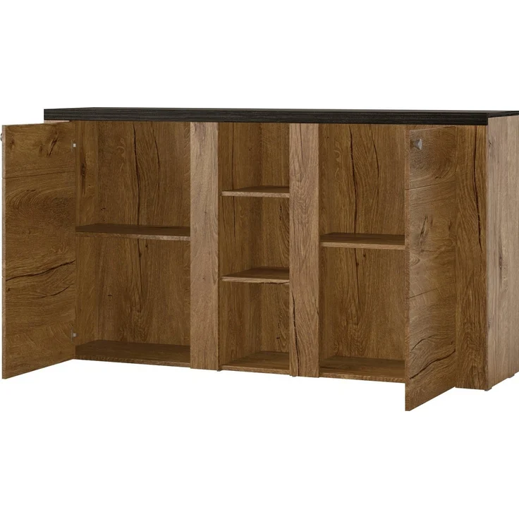 Home affaire Sideboard Larona, zeitlose Kommode mit 2 Türen, Türkommode, Breite 155 cm, Höhe 84 cm, viel Stauraum, Anrichte mit dekorativer Rahmenoptik – Bild 3