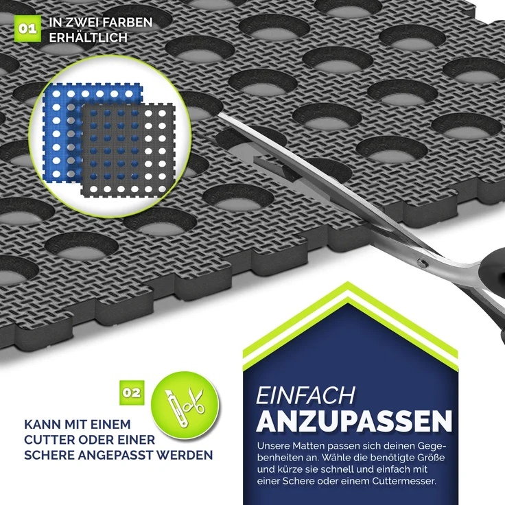 tillvex® Pool Bodenschutzmatte mit Löchern 12 Stück Blau | Unterlegmatte für Pool & Planschbecken 51x51 cm | Poolmatte Bodenmatte Outdoor | Poolunterlage Bodenschutz Matten wärmeisolierend | Whirlpool Bodenfolie weich – Bild 5