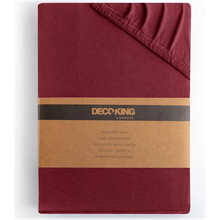 DecoKing Spannbettlaken 100x200 120x200 cm 100% gekämmte Baumwolle Bordeaux Spannbetttücher Jersey Boxspringbett Amber 100x200 120x200 – Bild 1