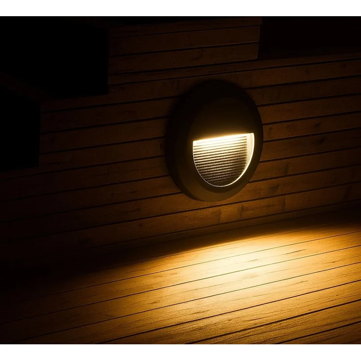 LED Stufenleuchte, IP65, schwarz, rund, D 15 cm – Bild 8