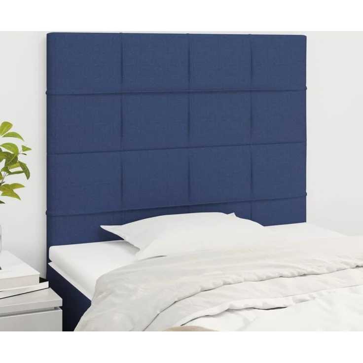 vidaXL Kopfteile 2 Stk. Blau 90 x 5 x 78/88 cm Stoff 3116320 – Bild 1