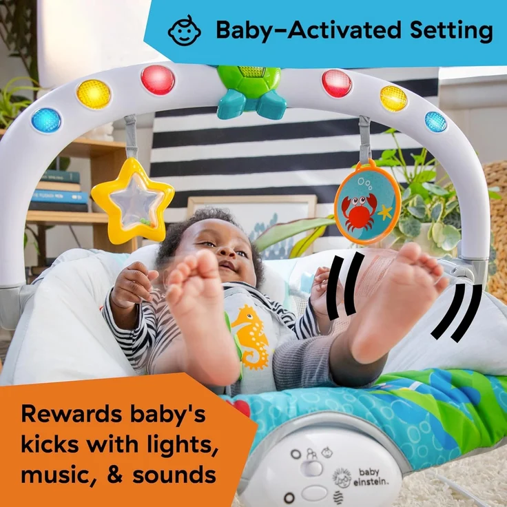 Baby Einstein, Ocean Explorers Musikalische Babywippe Babyschaukel, Kick to It Neptune, Unisex, fr Kinder von 0-6 Monaten bis zu 9kg – Bild 2