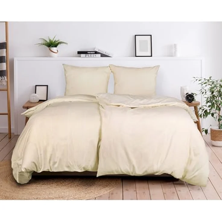 Esprit Bettwäsche FLANELL Winter Bettwäsche, Baumwolle, 1 teilig, 135 x 200 cm in Beige – Bild 3