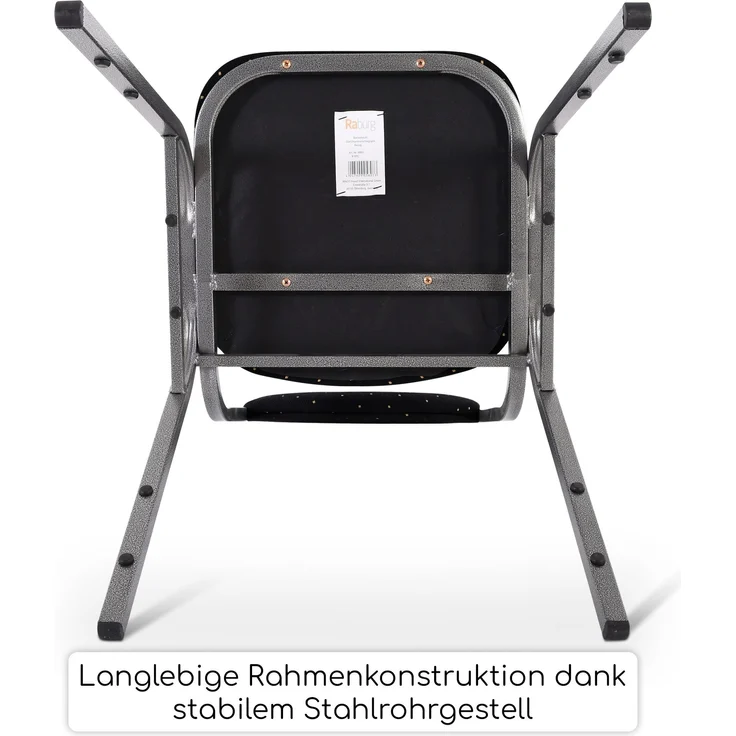 Raburg Stapelstuhl Bankettstuhl gepolstert & stapelbar, stabiler Metallrahmen, Vienna (Set), bis 150 kg belastbar, für Konferenz & Seminar – Bild 7