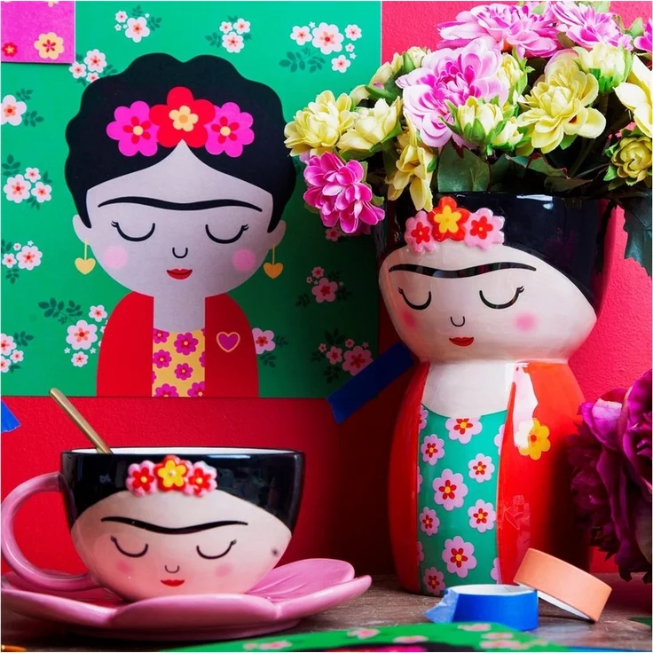 Sass & Belle Dekovase Blumenvase Frida (handbemalt, 1 St, Dolomit), ca. Ø 12 x 19 cm – Bild 3